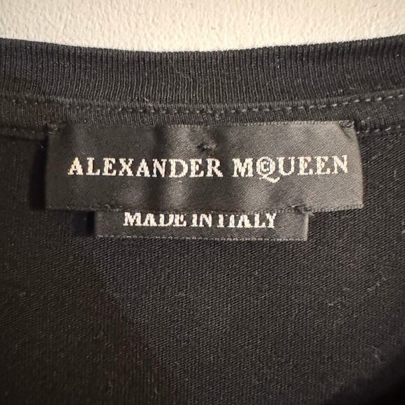 Alexander McQueen Split Skull Men’s T-Shirt Black Made in Italy Cotton Size XXL - Picture 8 of 10